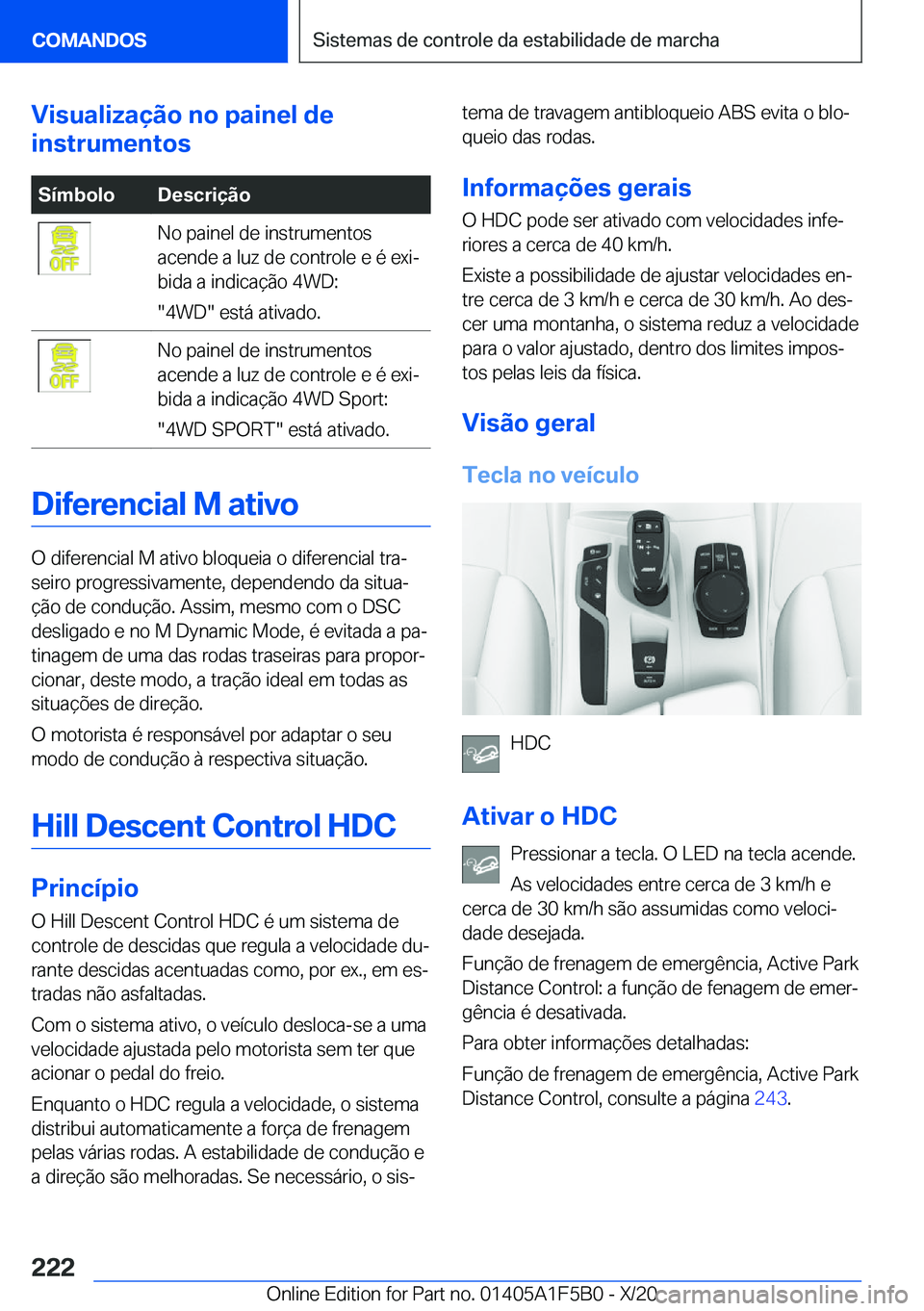 BMW X3 M 2021  Manual do condutor (in Portuguese) �V�i�s�u�a�l�i�z�a�