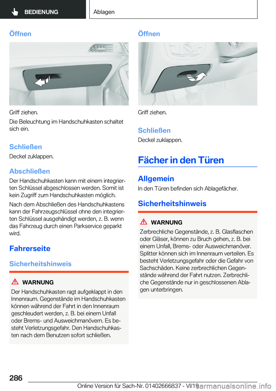 BMW X3 M 2020  Betriebsanleitungen (in German) �