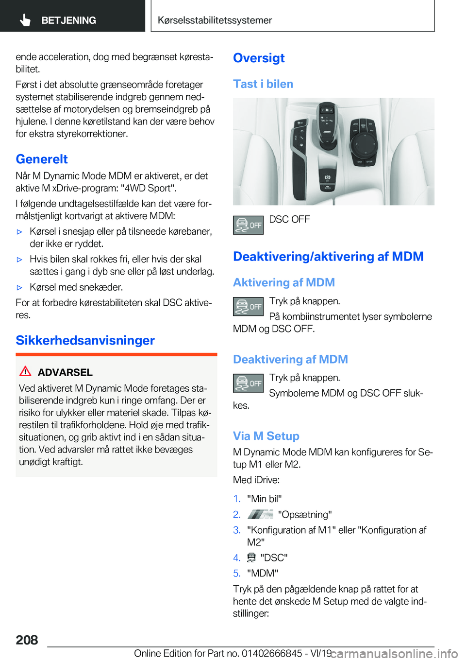 BMW X3 M 2020  InstruktionsbØger (in Danish) �e�n�d�e��a�c�c�e�l�e�r�a�t�i�o�n�,��d�o�g��m�e�d��b�e�g�r�æ�n�s�e�t��k�