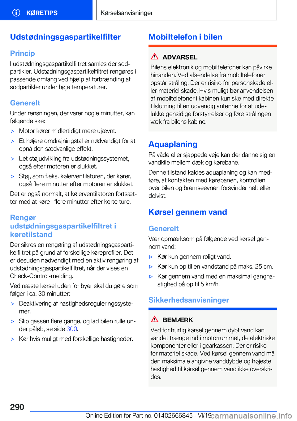 BMW X3 M 2020  InstruktionsbØger (in Danish) �U�d�s�t�