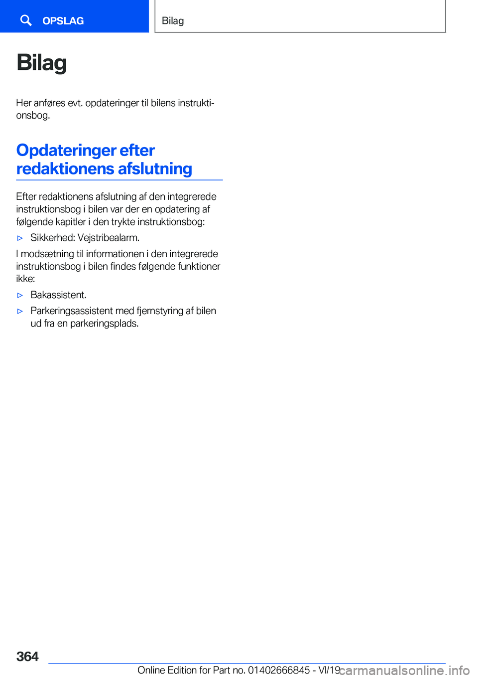 BMW X3 M 2020  InstruktionsbØger (in Danish) �B�i�l�a�g�H�e�r��a�n�f�