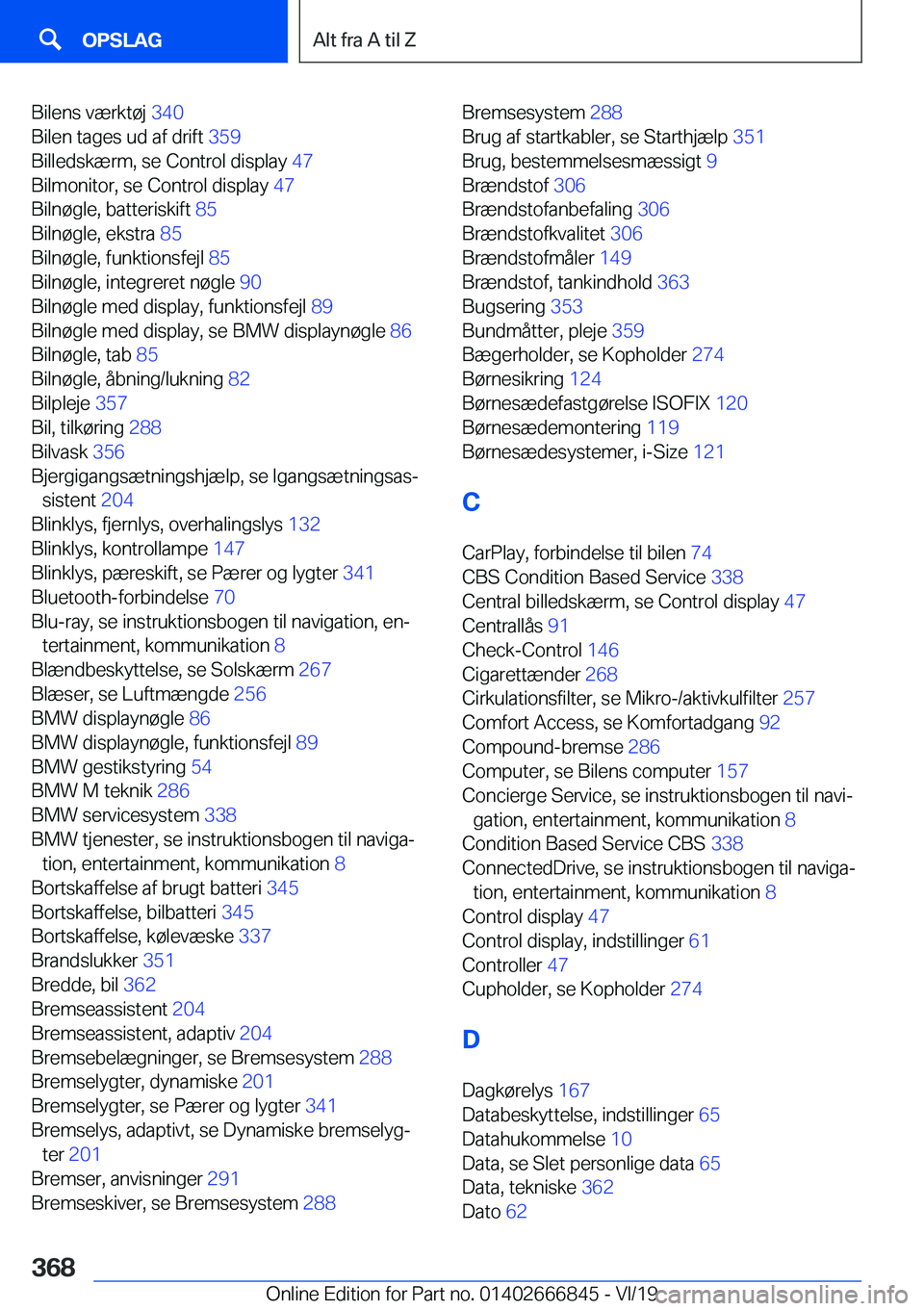 BMW X3 M 2020  InstruktionsbØger (in Danish) �B�i�l�e�n�s��v�æ�r�k�t�