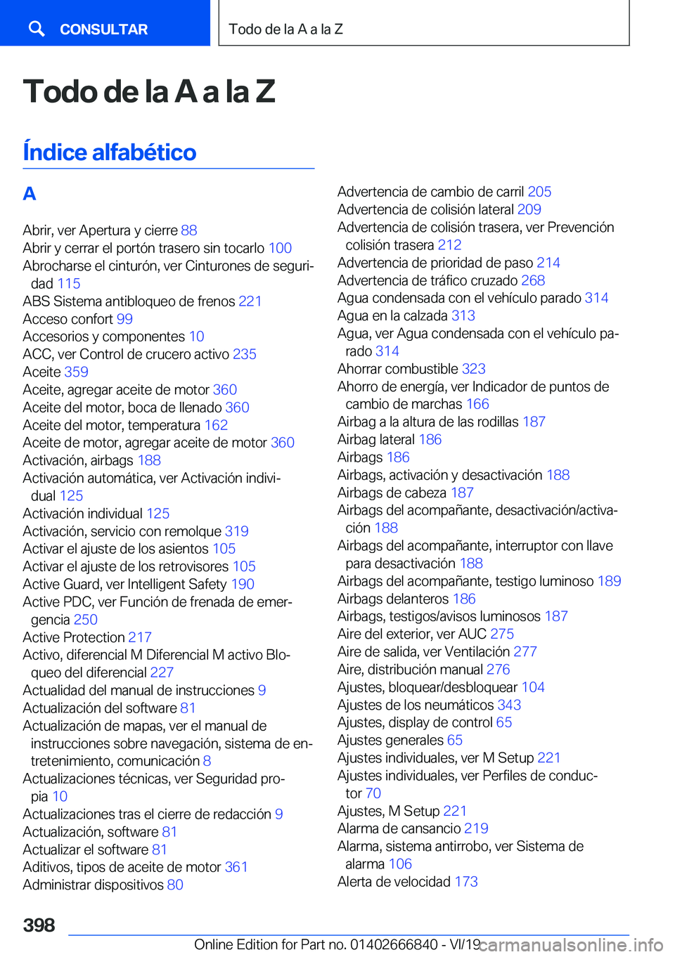 BMW X3 M 2020  Manuales de Empleo (in Spanish) �T�o�d�o��d�e��l�a��A��a��l�a��Z
�
