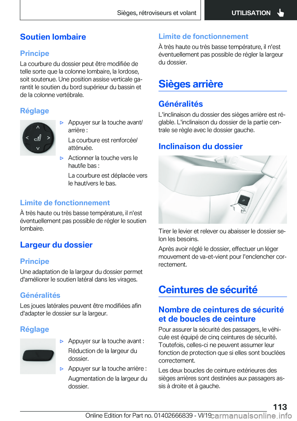 BMW X3 M 2020  Notices Demploi (in French) �S�o�u�t�i�e�n��l�o�m�b�a�i�r�e�P�r�i�n�c�i�p�e
�L�a��c�o�u�r�b�u�r�e��d�u��d�o�s�s�i�e�r��p�e�u�t��ê�t�r�e��m�o�d�i�f�i�é�e��d�e
�t�e�l�l�e��s�o�r�t�e��q�u�e��l�a��c�o�l�o�n�n�e��l�o�m