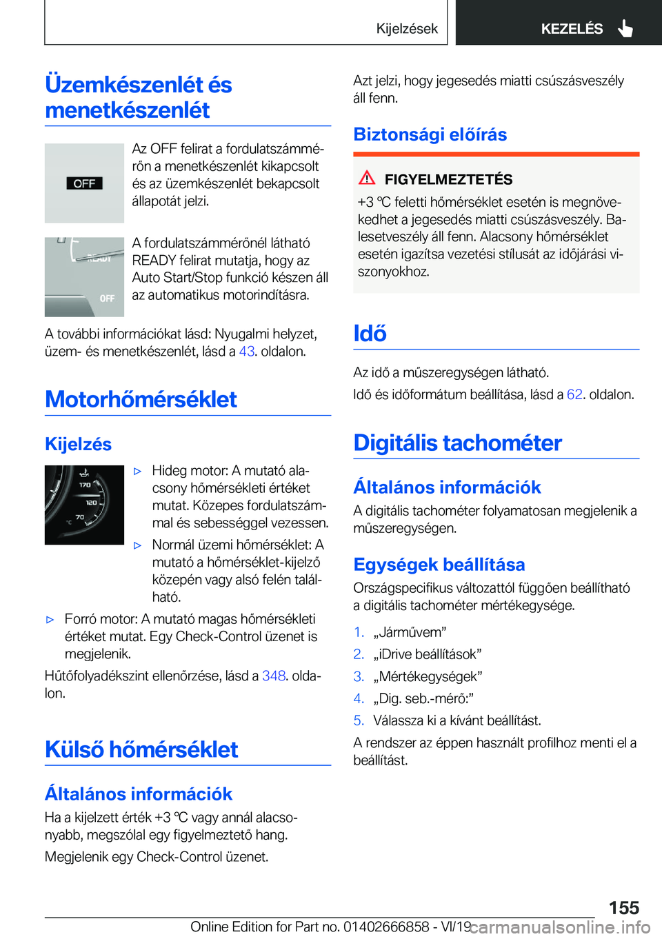 BMW X3 M 2020  Kezelési útmutató (in Hungarian) �