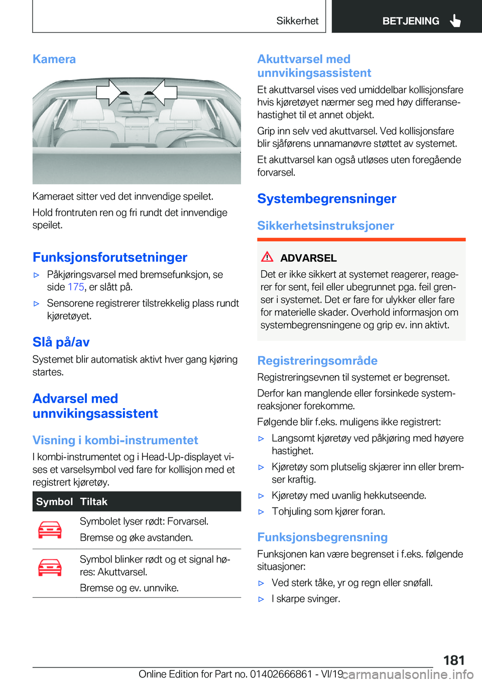 BMW X3 M 2020  InstruksjonsbØker (in Norwegian) �K�a�m�e�r�a
�K�a�m�e�r�a�e�t��s�i�t�t�e�r��v�e�d��d�e�t��i�n�n�v�e�n�d�i�g�e��s�p�e�i�l�e�t�.�H�o�l�d��f�r�o�n�t�r�u�t�e�n��r�e�n��o�g��f�r�i��r�u�n�d�t��d�e�t��i�n�n�v�e�n�d�i�g�e
�s�p�e