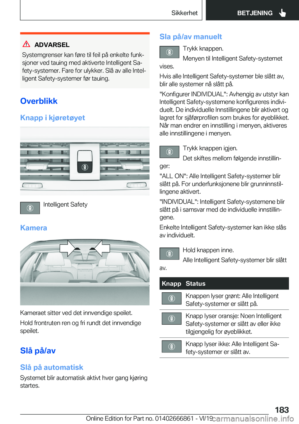 BMW X3 M 2020  InstruksjonsbØker (in Norwegian) �A�D�V�A�R�S�E�L
�S�y�s�t�e�m�g�r�e�n�s�e�r��k�a�n��f�