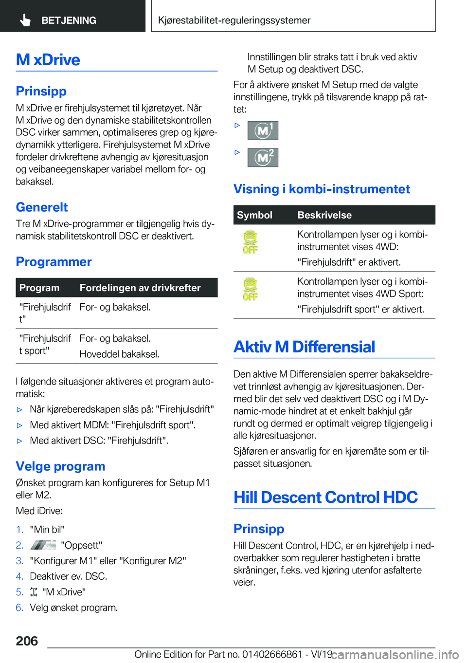 BMW X3 M 2020  InstruksjonsbØker (in Norwegian) �M��x�D�r�i�v�e
�P�r�i�n�s�i�p�p
�M��x�D�r�i�v�e��e�r��f�i�r�e�h�j�u�l�s�y�s�t�e�m�e�t��t�i�l��k�j�