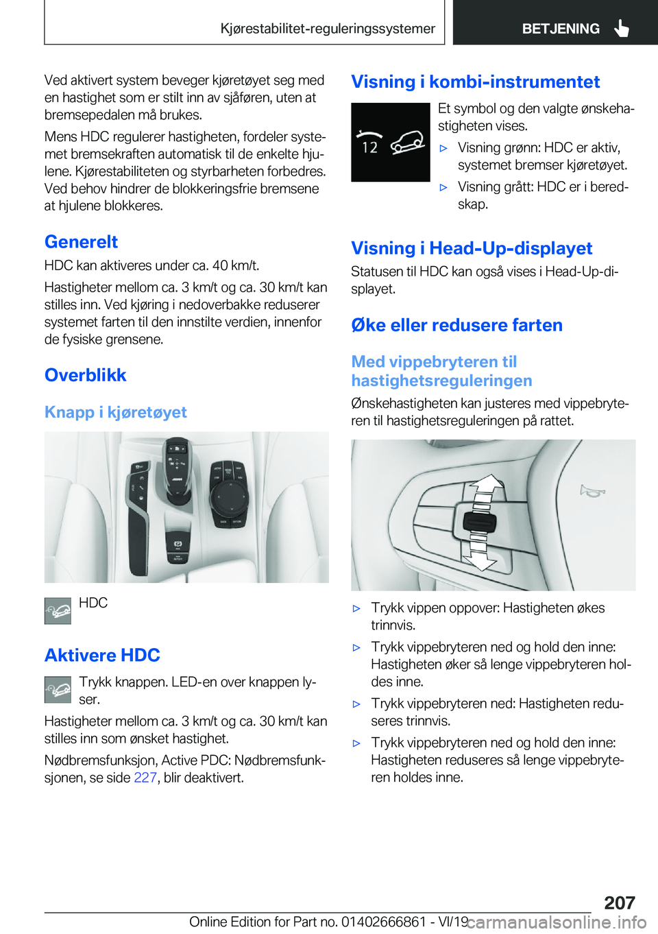 BMW X3 M 2020  InstruksjonsbØker (in Norwegian) �V�e�d��a�k�t�i�v�e�r�t��s�y�s�t�e�m��b�e�v�e�g�e�r��k�j�
