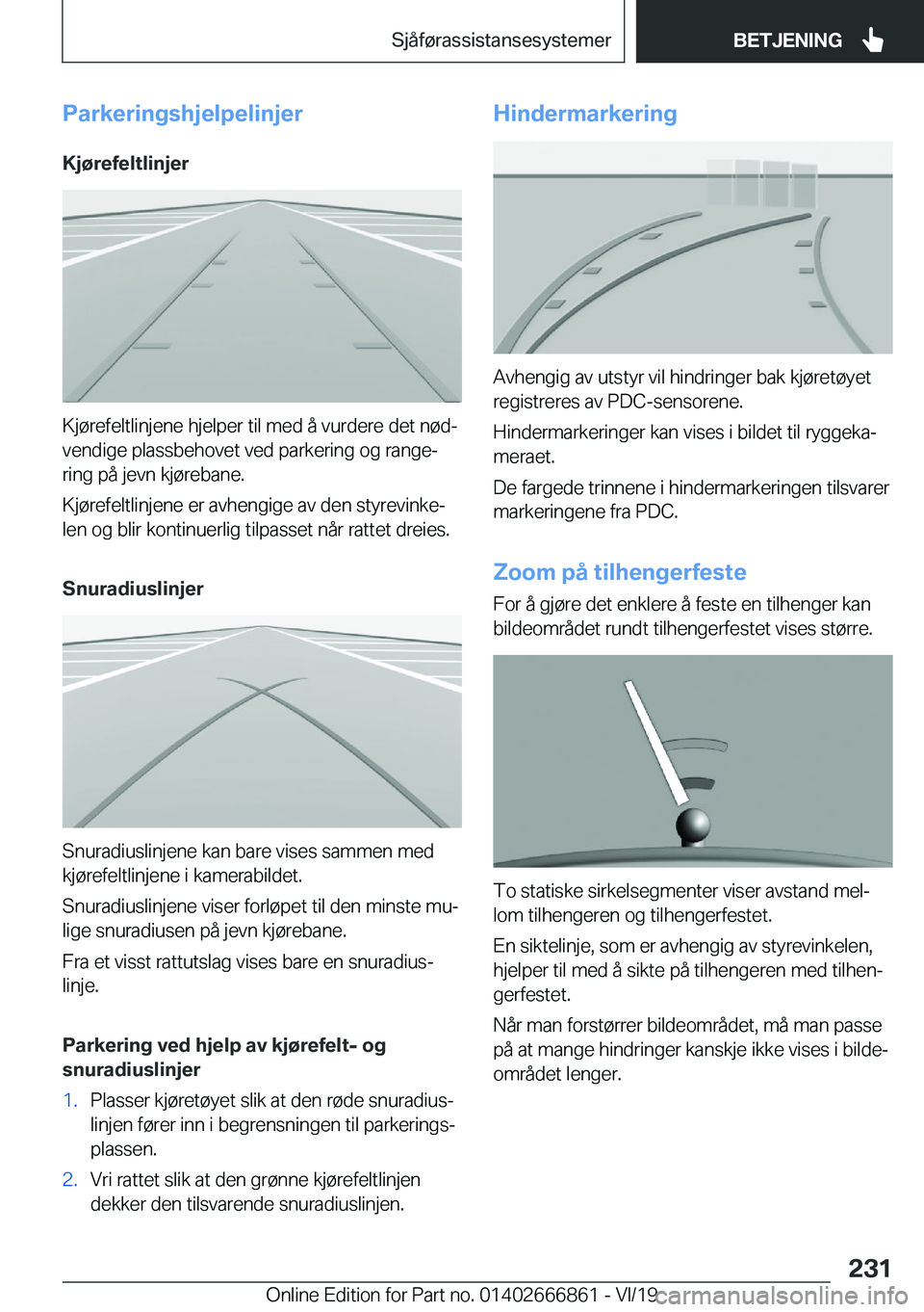 BMW X3 M 2020  InstruksjonsbØker (in Norwegian) �P�a�r�k�e�r�i�n�g�s�h�j�e�l�p�e�l�i�n�j�e�r�K�j�
