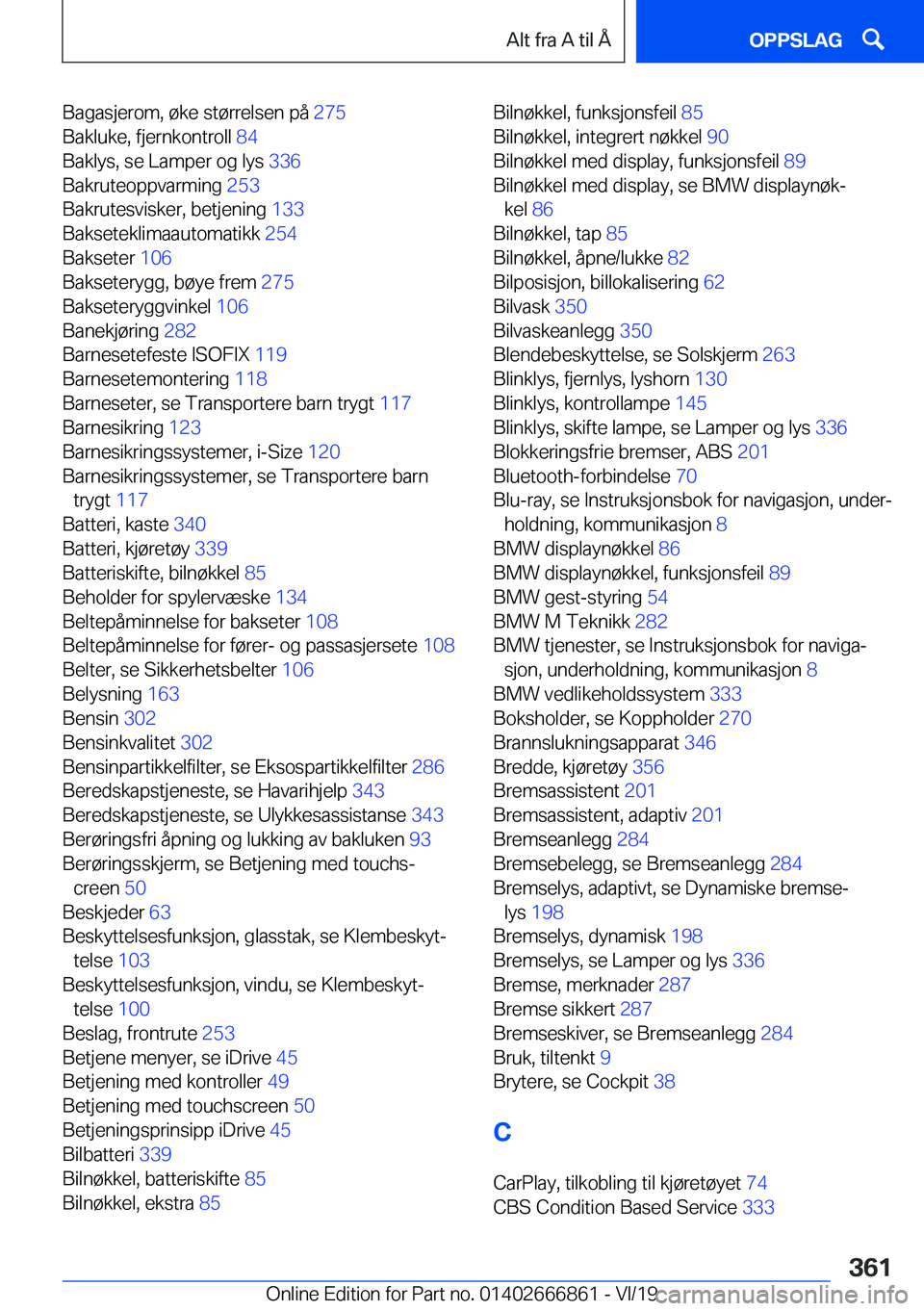 BMW X3 M 2020  InstruksjonsbØker (in Norwegian) �B�a�g�a�s�j�e�r�o�m�,��