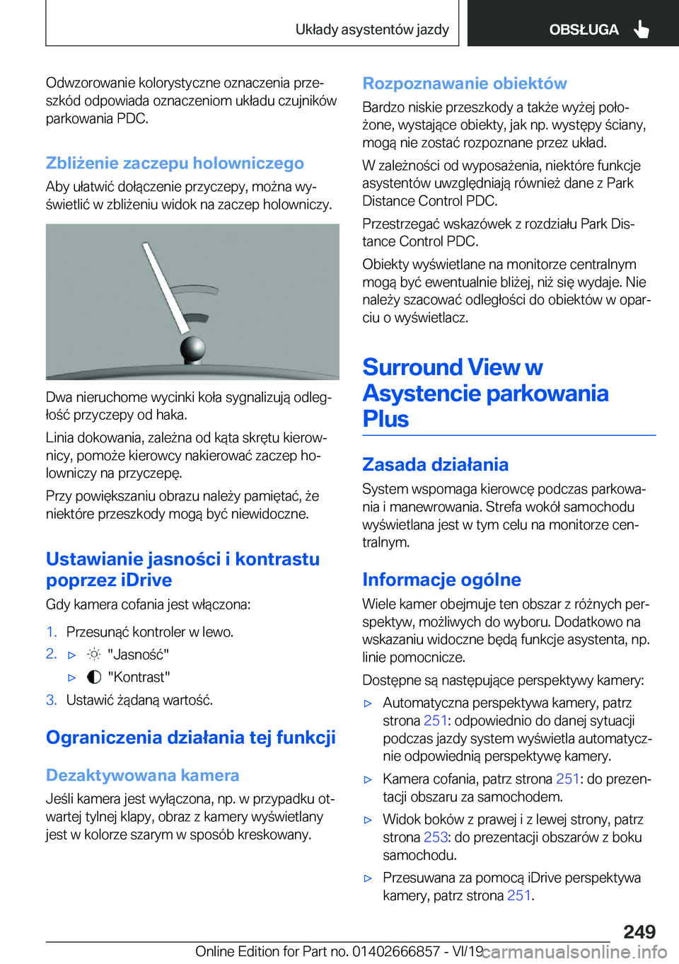 BMW X3 M 2020  Instrukcja obsługi (in Polish) �O�d�w�z�o�r�o�w�a�n�i�e��k�o�l�o�r�y�s�t�y�c�z�n�e��o�z�n�a�c�z�e�n�i�a��p�r�z�ej
�s�z�k�