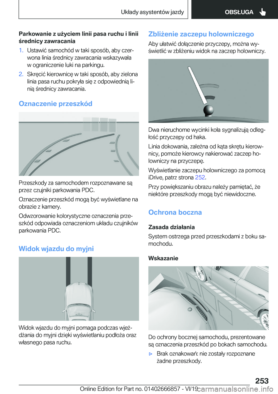 BMW X3 M 2020  Instrukcja obsługi (in Polish) �P�a�r�k�o�w�a�n�i�e��z��u9�y�c�i�e�m��l�i�n�i�i��p�a�s�a��r�u�c�h�u��i��l�i�n�i�i�r�e�d�n�i�c�y��z�a�w�r�a�c�a�n�i�a�1�.�U�s�t�a�w�i�