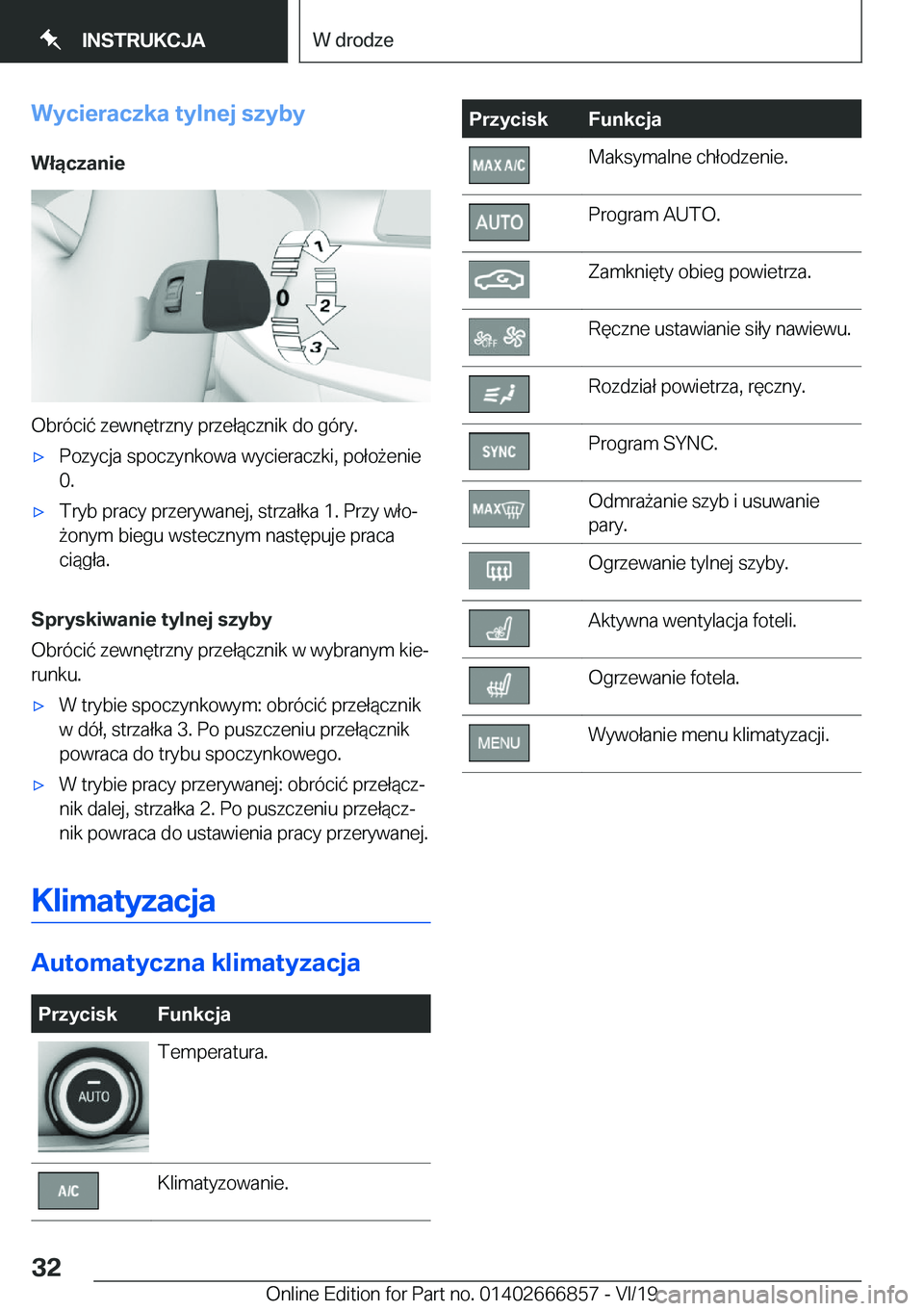 BMW X3 M 2020  Instrukcja obsługi (in Polish) �W�y�c�i�e�r�a�c�z�k�a��t�y�l�n�e�j��s�z�y�b�y�W�ł�ą�c�z�a�n�i�e
�O�b�r�