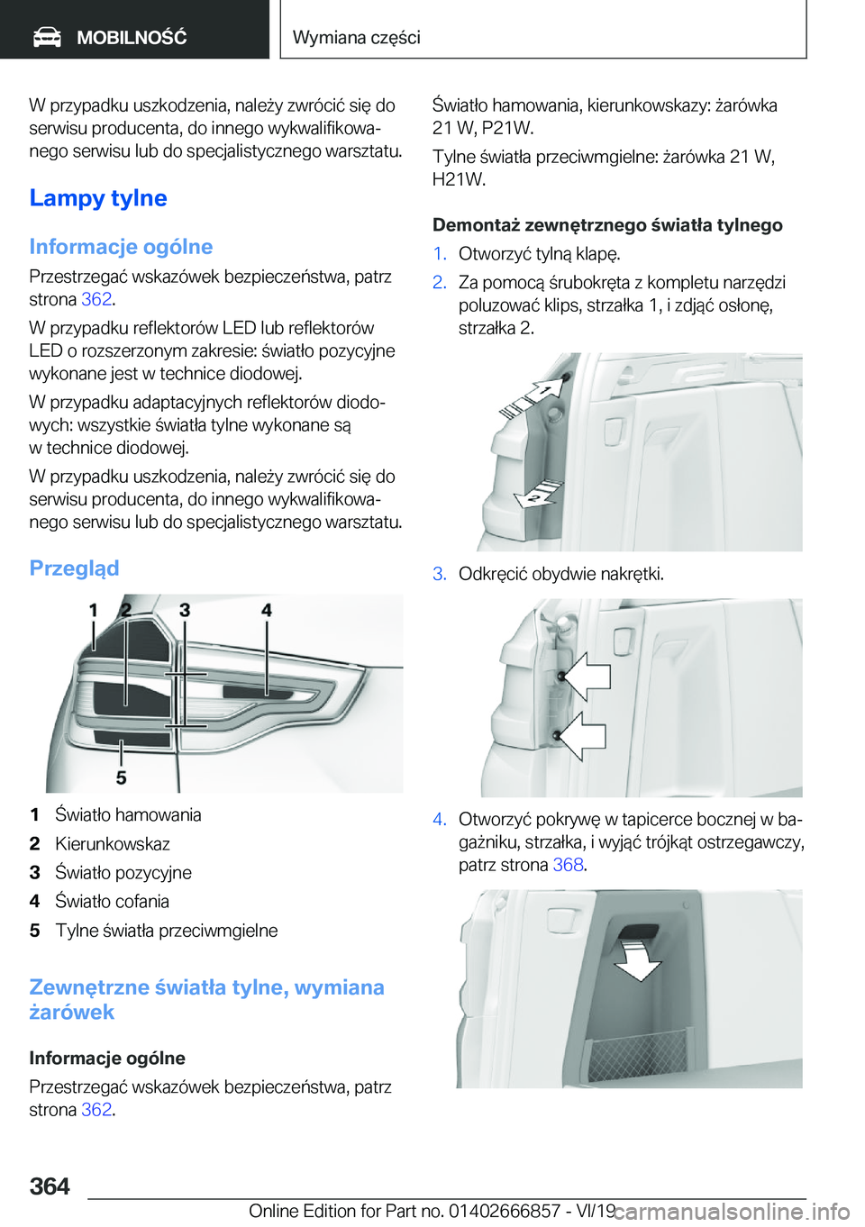 BMW X3 M 2020  Instrukcja obsługi (in Polish) �W��p�r�z�y�p�a�d�k�u��u�s�z�k�o�d�z�e�n�i�a�,��n�a�l�e9�y��z�w�r�