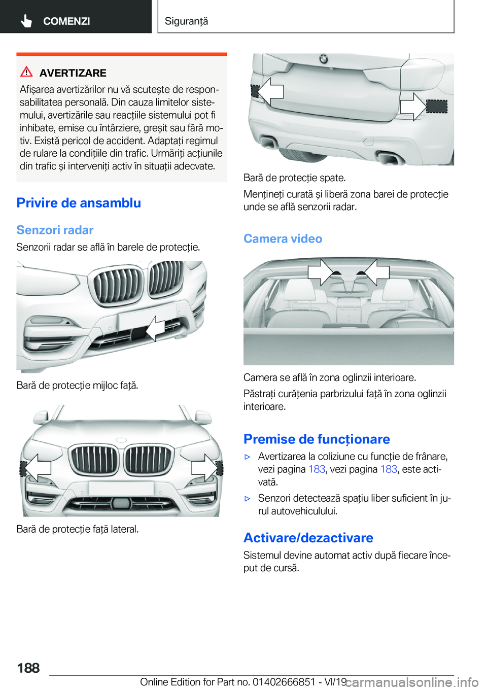 BMW X3 M 2020  Ghiduri De Utilizare (in Romanian) �A�V�E�R�T�I�Z�A�R�E
�A�f�i&�a�r�e�a��a�v�e�r�t�i�z�