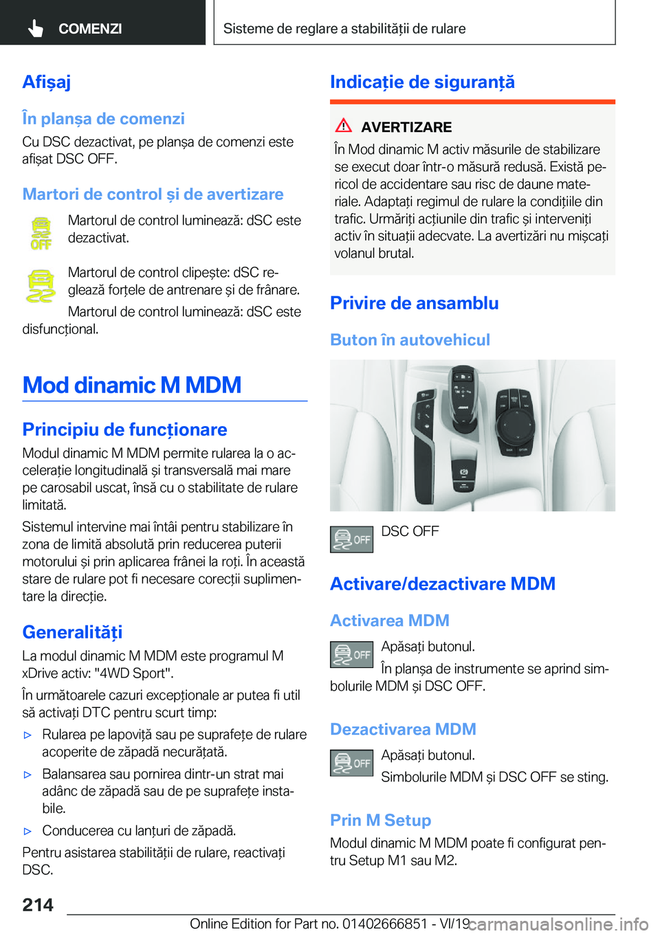 BMW X3 M 2020  Ghiduri De Utilizare (in Romanian) �A�f�i&�a�j�