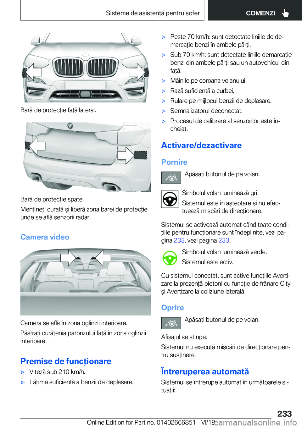 BMW X3 M 2020  Ghiduri De Utilizare (in Romanian) �B�a�r�