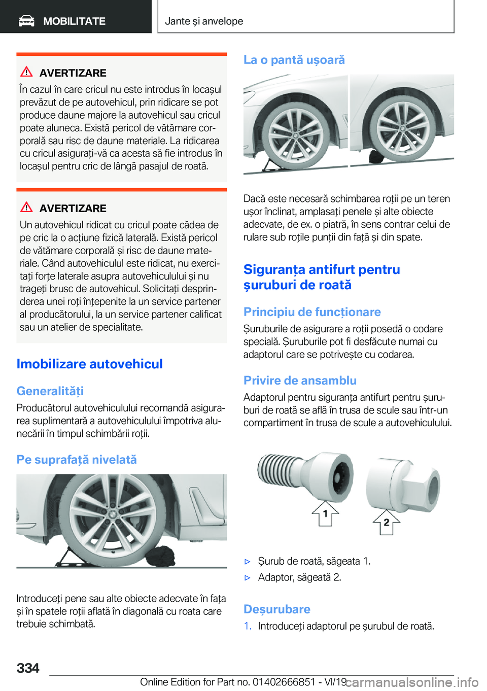 BMW X3 M 2020  Ghiduri De Utilizare (in Romanian) �A�V�E�R�T�I�Z�A�R�E
�