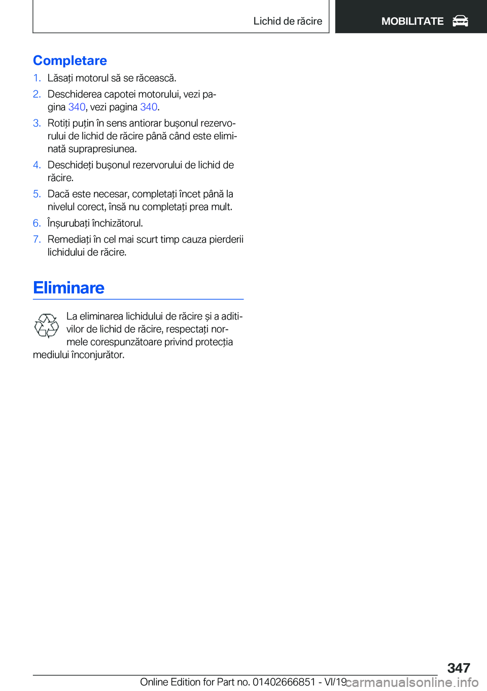 BMW X3 M 2020  Ghiduri De Utilizare (in Romanian) �C�o�m�p�l�e�t�a�r�e�1�.�L�