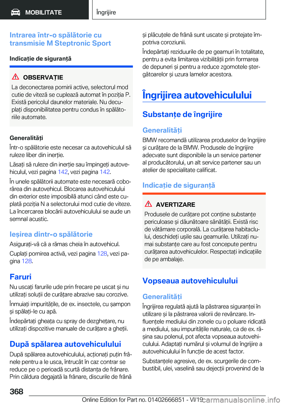 BMW X3 M 2020  Ghiduri De Utilizare (in Romanian) �I�n�t�r�a�r�e�a��