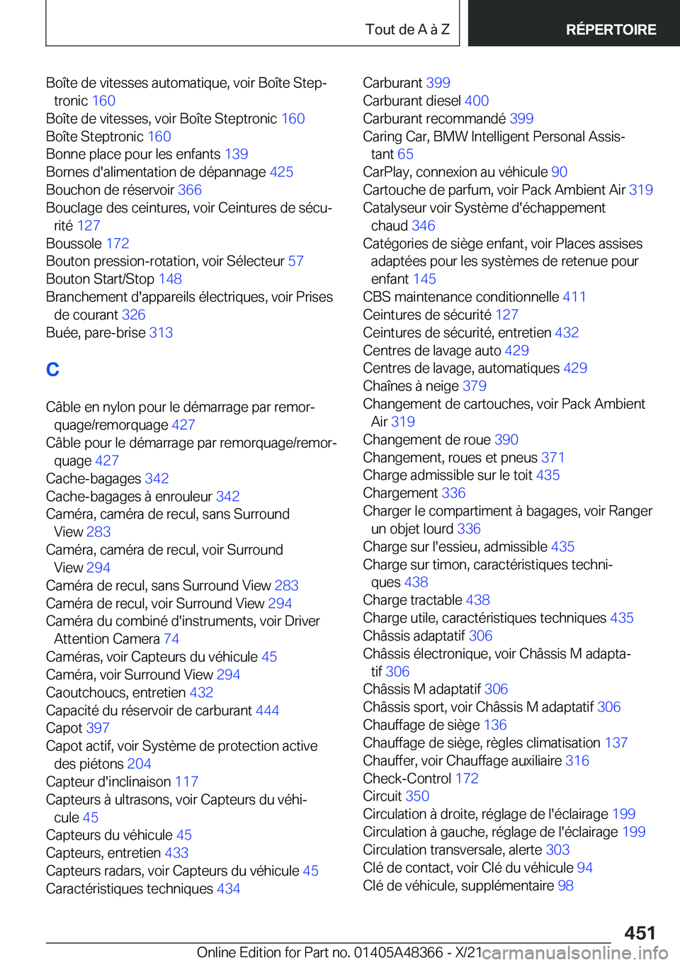 BMW X4 2022  Notices Demploi (in French) �B�o�