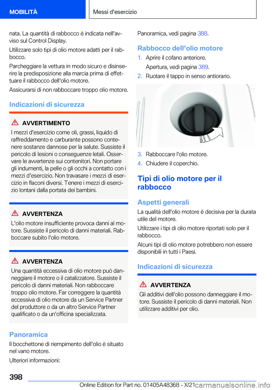 BMW X4 2022  Libretti Di Uso E manutenzione (in Italian) �n�a�t�a�.��L�a��q�u�a�n�t�i�t�