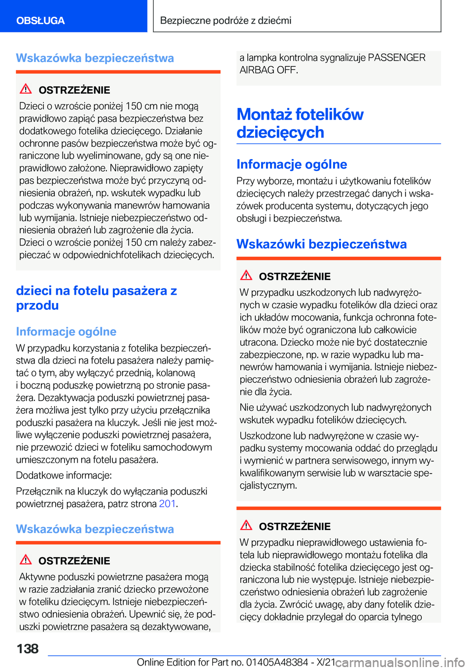 BMW X4 2022  Instrukcja obsługi (in Polish) �W�s�k�a�z�