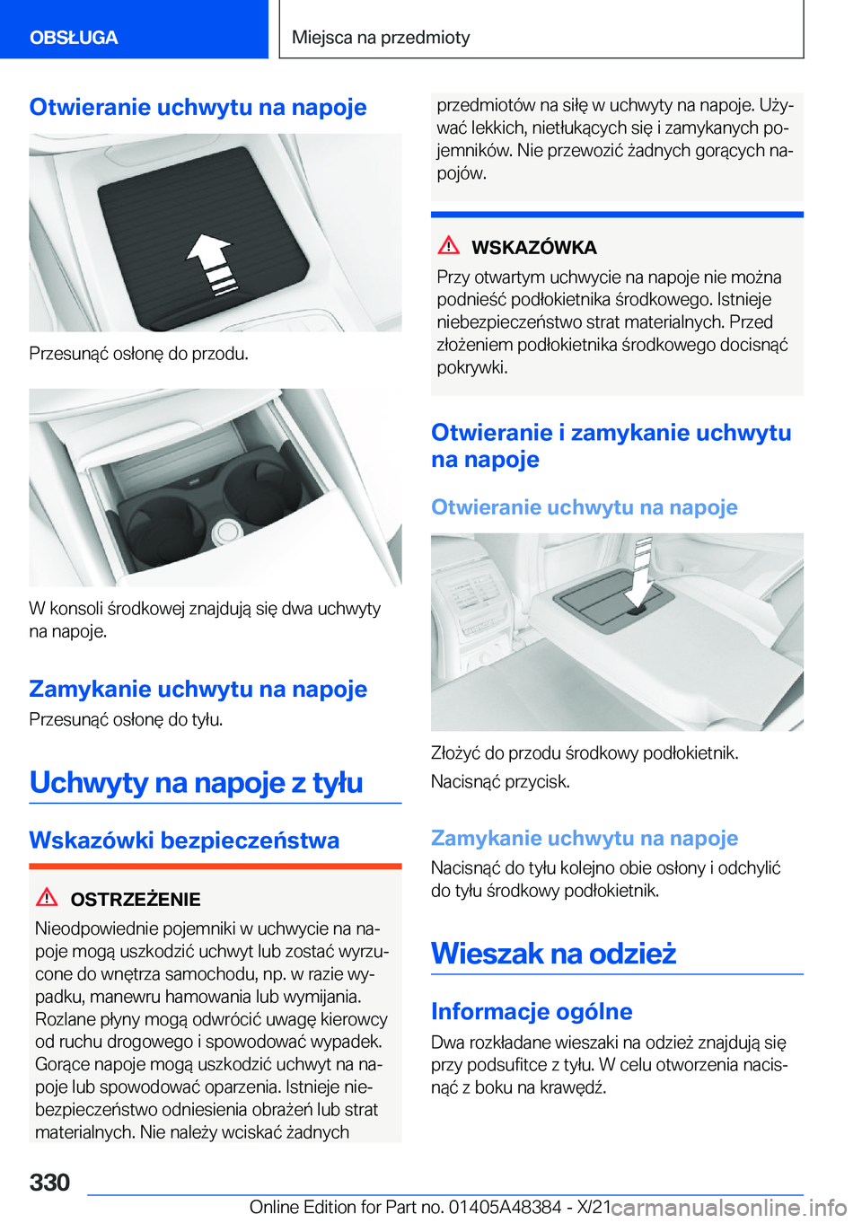 BMW X4 2022  Instrukcja obsługi (in Polish) �O�t�w�i�e�r�a�n�i�e��u�c�h�w�y�t�u��n�a��n�a�p�o�j�e
�P�r�z�e�s�u�n�