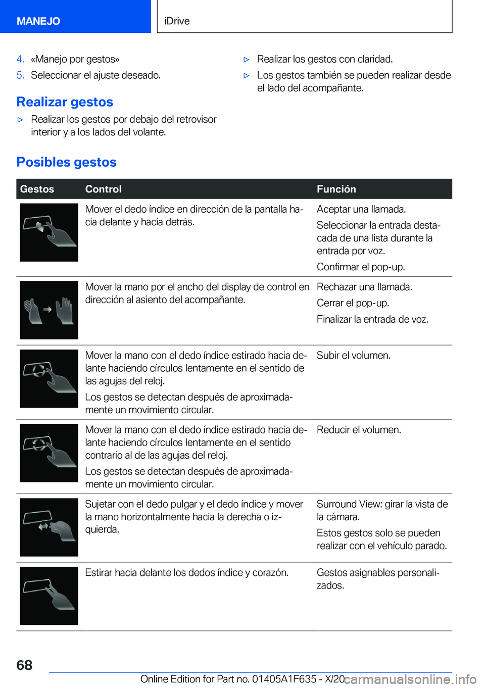 BMW X4 2021  Manuales de Empleo (in Spanish) �4�.�«�M�a�n�e�j�o��p�o�r��g�e�s�t�o�s�{�5�.�S�e�l�e�c�c�i�o�n�a�r��e�l��a�j�u�s�t�e��d�e�s�e�a�d�o�.
�R�e�a�l�i�z�a�r��g�e�s�t�o�s
x�R�e�a�l�i�z�a�r��l�o�s��g�e�s�t�o�s��p�o�r��d�e�b�a�j�