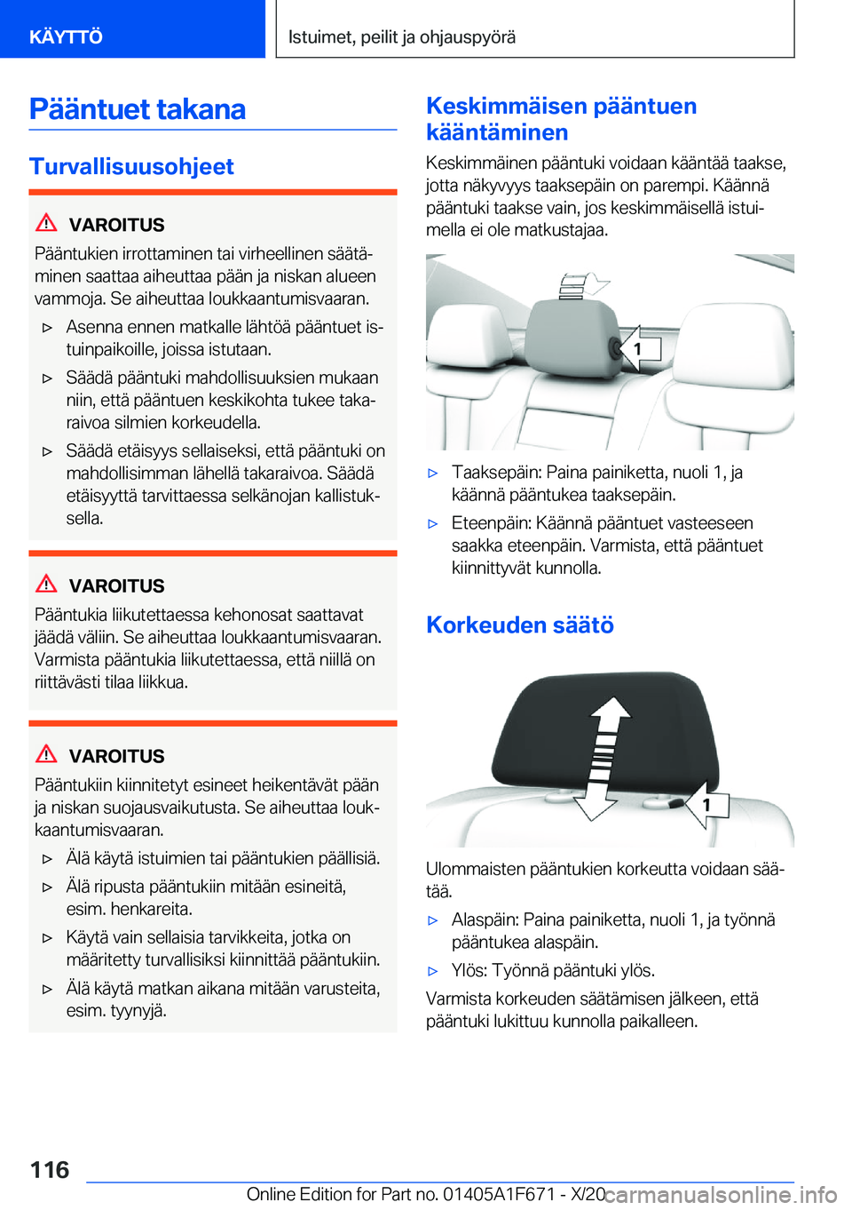 BMW X4 2021  Omistajan Käsikirja (in Finnish) �P�