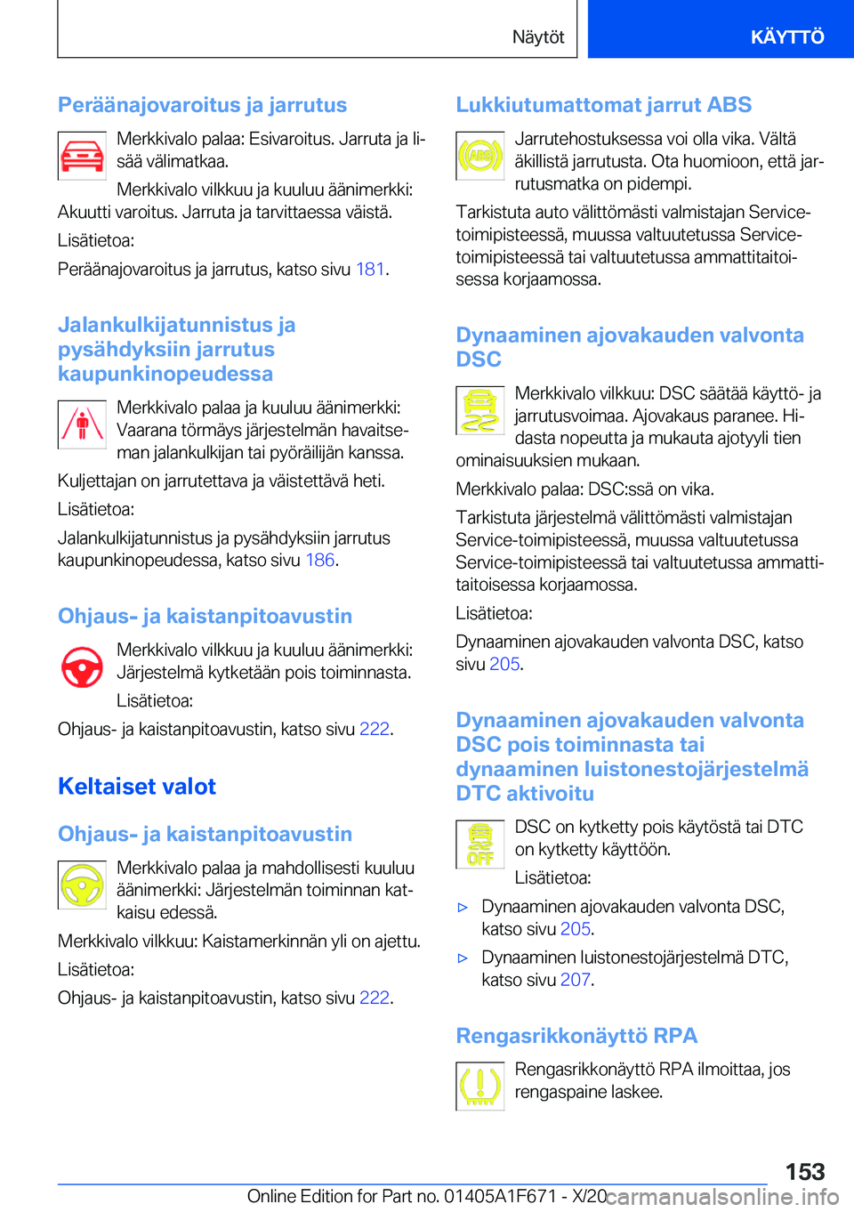BMW X4 2021  Omistajan Käsikirja (in Finnish) �P�e�r�