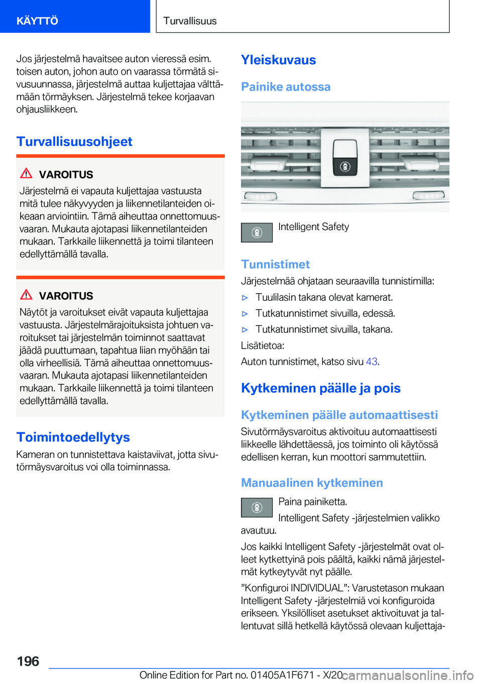 BMW X4 2021  Omistajan Käsikirja (in Finnish) �J�o�s��j�