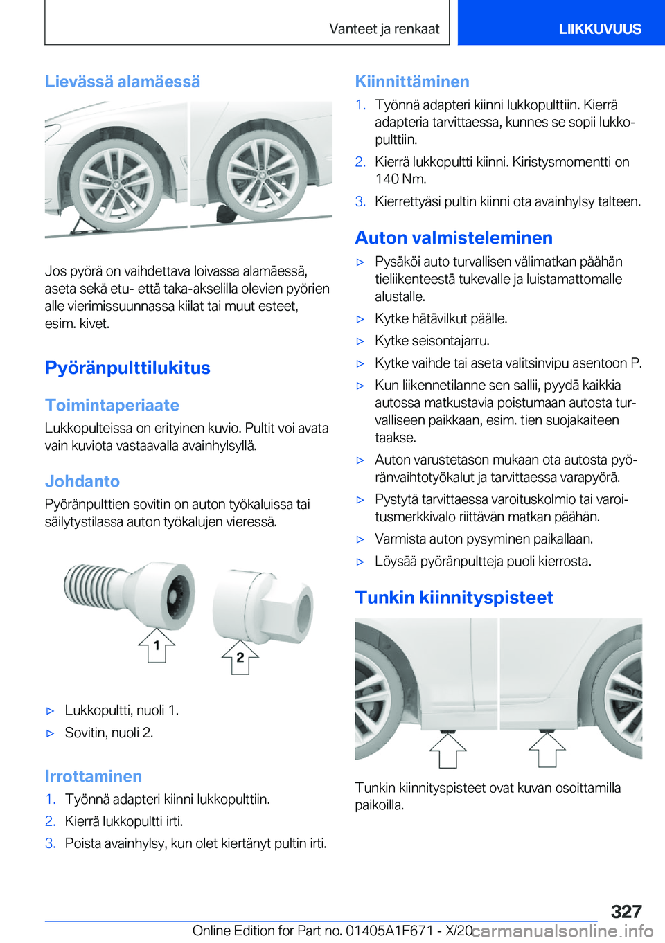 BMW X4 2021  Omistajan Käsikirja (in Finnish) �L�i�e�v�
