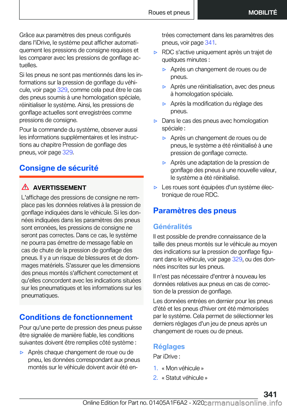 BMW X4 2021  Notices Demploi (in French) �G�r�
