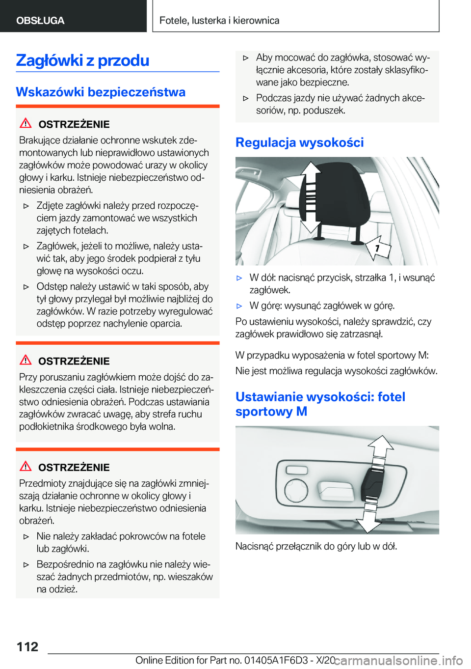 BMW X4 2021  Instrukcja obsługi (in Polish) �Z�a�g�ł�