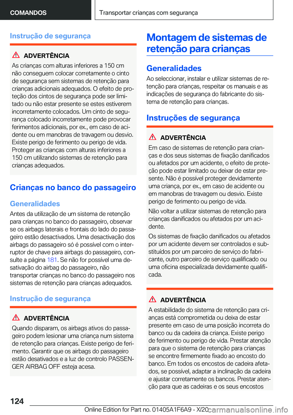BMW X4 2021  Manual do condutor (in Portuguese) �I�n�s�t�r�u�