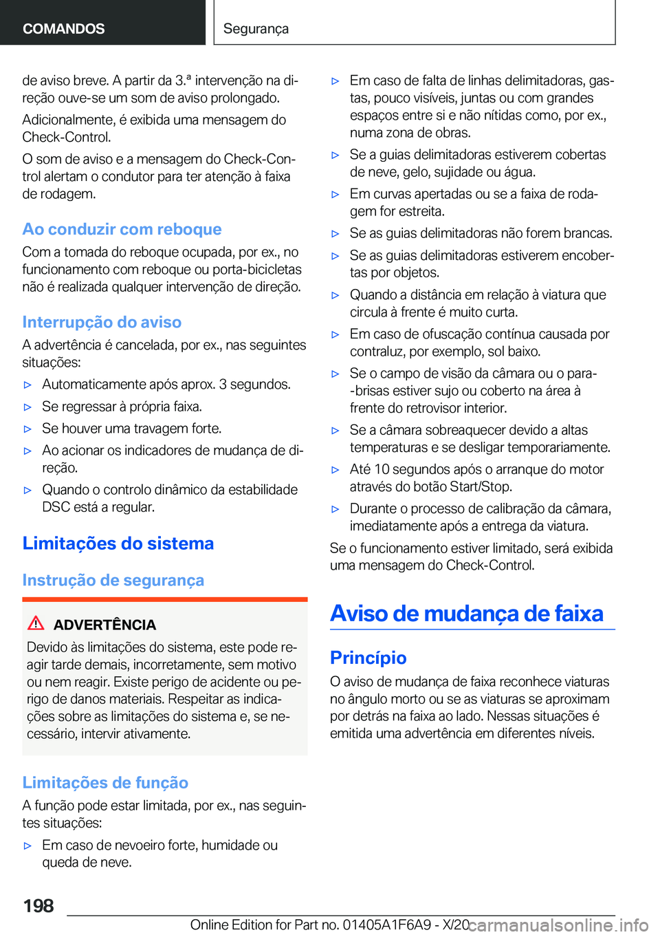 BMW X4 2021  Manual do condutor (in Portuguese) �d�e��a�v�i�s�o��b�r�e�v�e�.��A��p�a�r�t�i�r��d�a��3�.�ª��i�n�t�e�r�v�e�n�