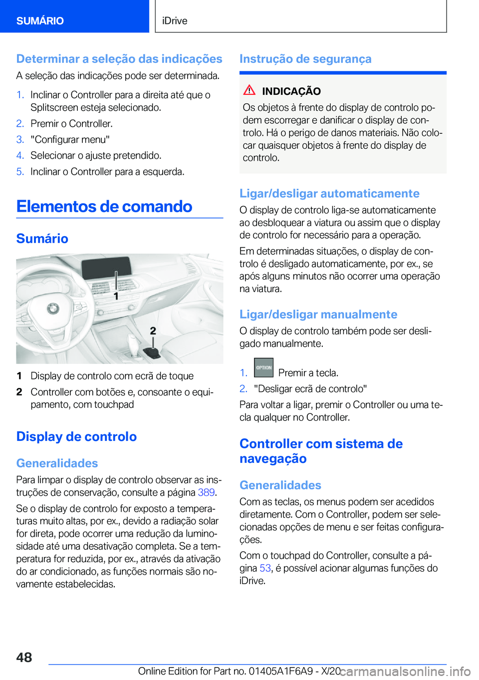 BMW X4 2021  Manual do condutor (in Portuguese) �D�e�t�e�r�m�i�n�a�r��a��s�e�l�e�