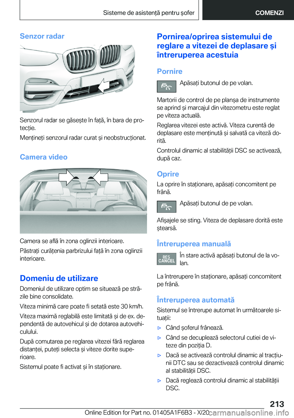 BMW X4 2021  Ghiduri De Utilizare (in Romanian) �S�e�n�z�o�r��r�a�d�a�r
�S�e�n�z�o�r�u�l��r�a�d�a�r��s�e��g�