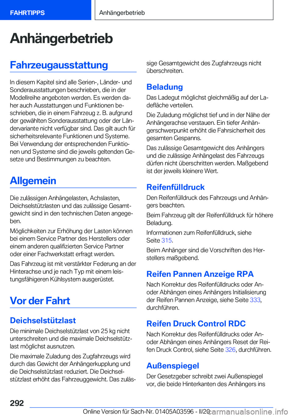 BMW X4 2020  Betriebsanleitungen (in German) �A�n�h�