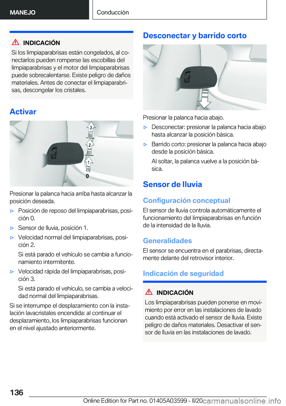 BMW X4 2020  Manuales de Empleo (in Spanish) �I�N�D�I�C�A�C�I�