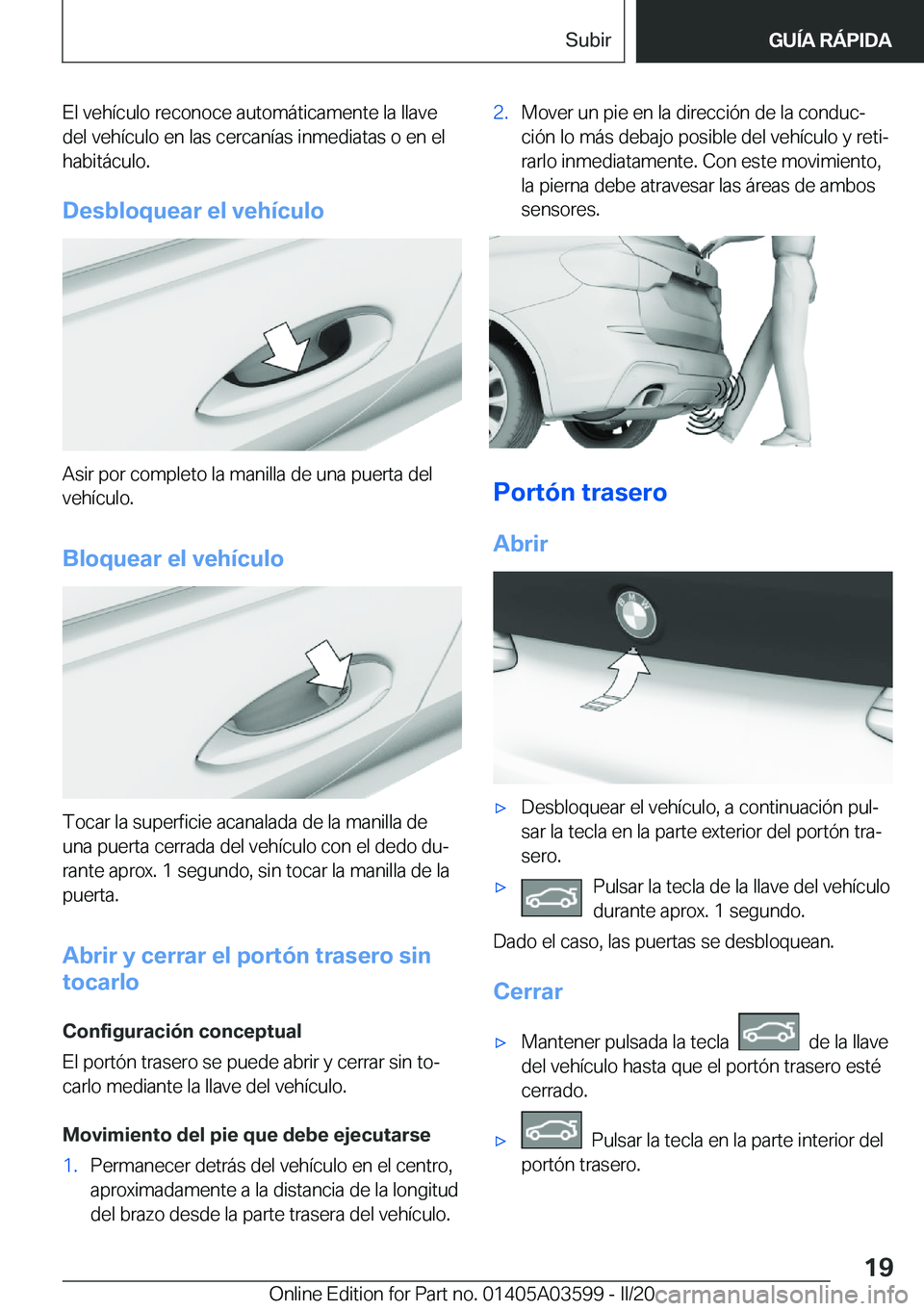 BMW X4 2020  Manuales de Empleo (in Spanish) �E�l��v�e�h�