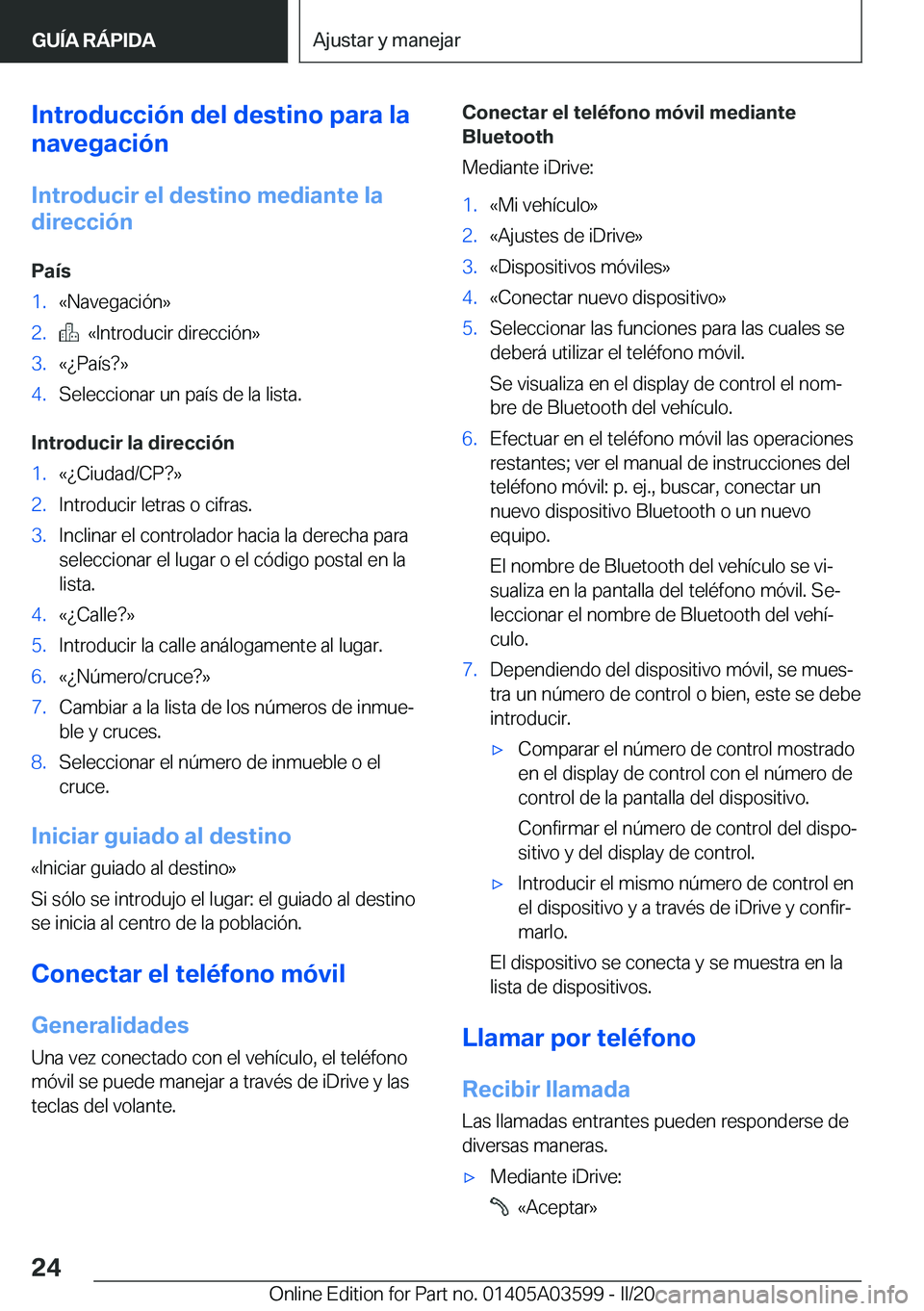 BMW X4 2020  Manuales de Empleo (in Spanish) �I�n�t�r�o�d�u�c�c�i�