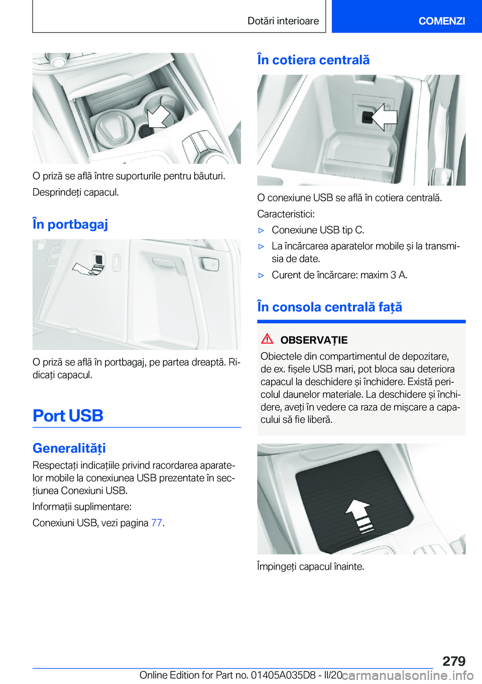 BMW X4 2020  Ghiduri De Utilizare (in Romanian) �O��p�r�i�z�ă��s�e��a�f�l�ă��