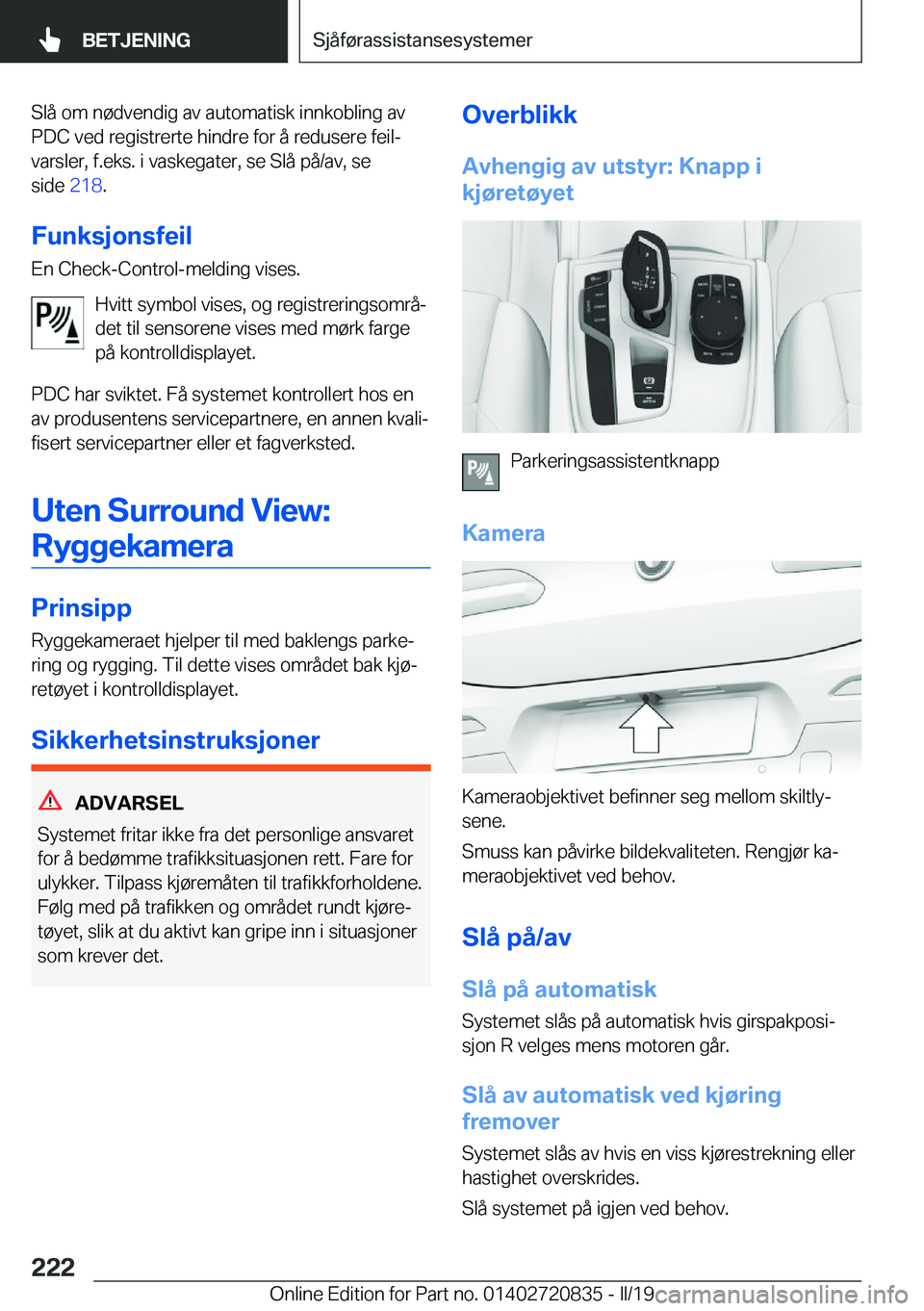 BMW X4 2019  InstruksjonsbØker (in Norwegian) �S�l�å��o�m��n�