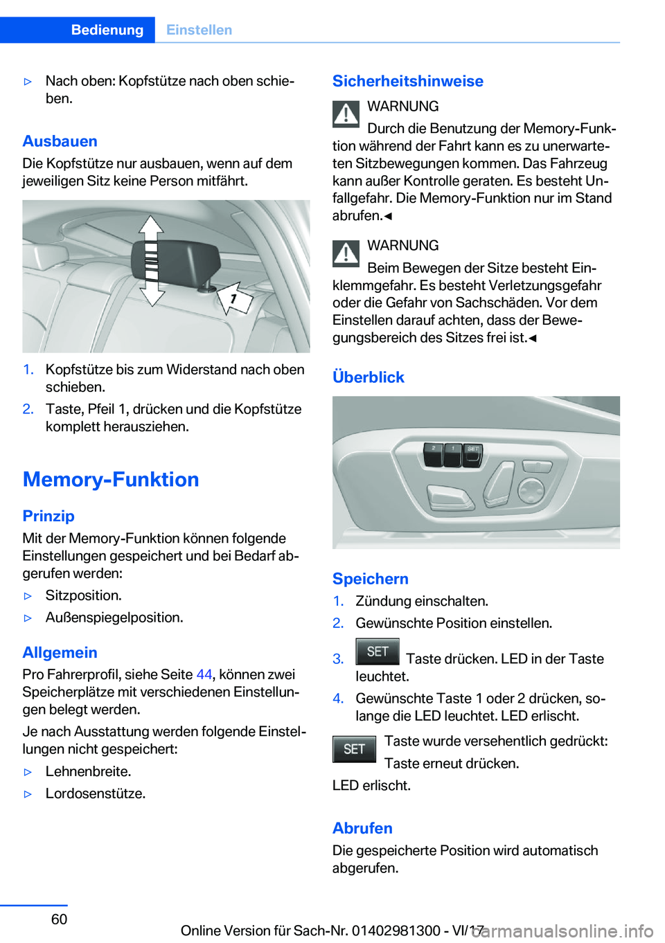 BMW X4 2018  Betriebsanleitungen (in German) y�N�a�c�h� �o�b�e�n�:� �K�o�p�f�s�t�