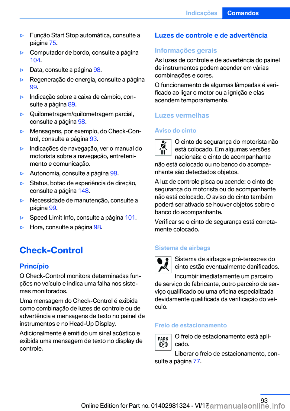 BMW X4 2018  Manual do condutor (in Portuguese) y�F�u�n�