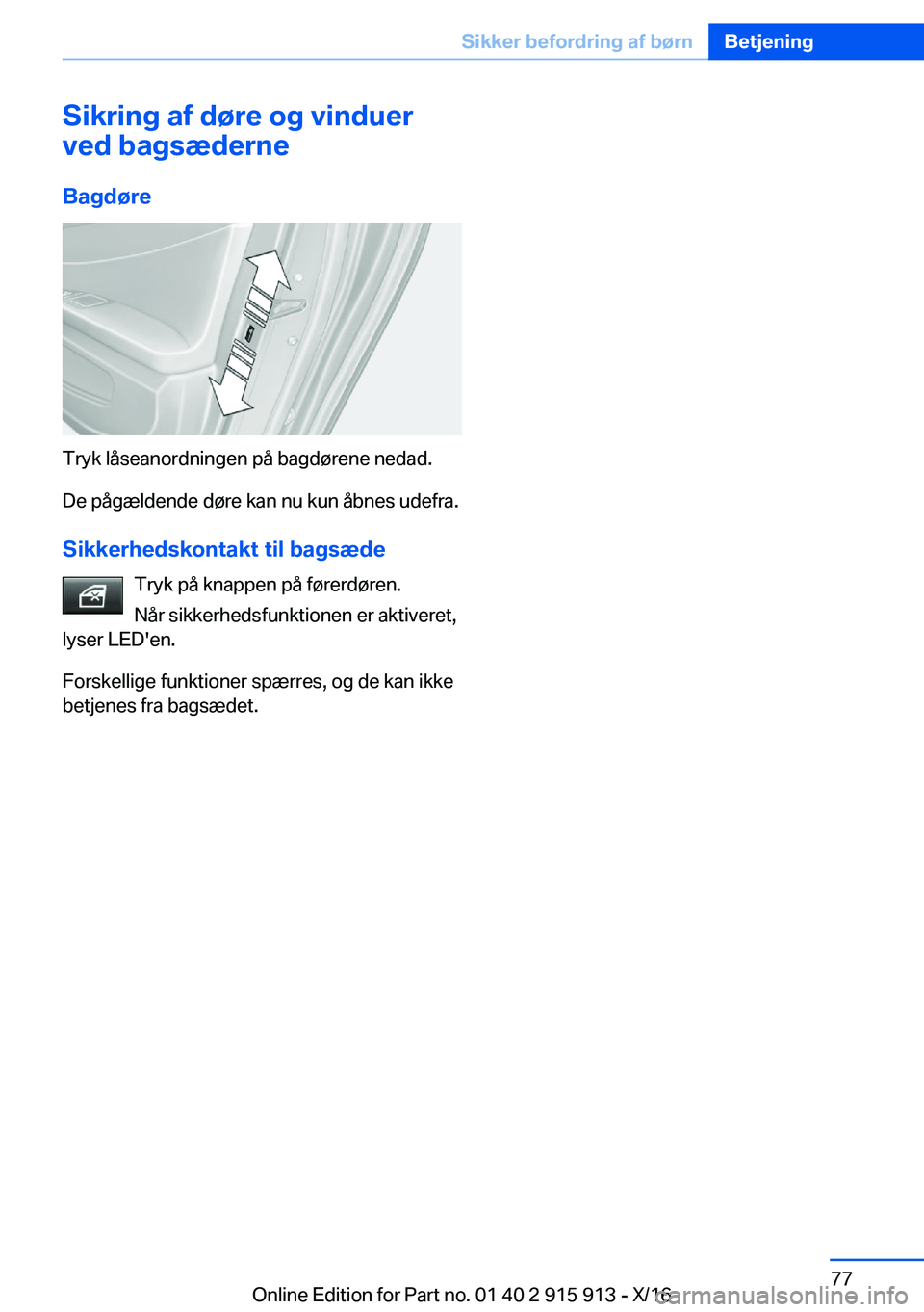 BMW X4 2017  InstruktionsbØger (in Danish) �S�i�k�r�i�n�g��a�f��d�