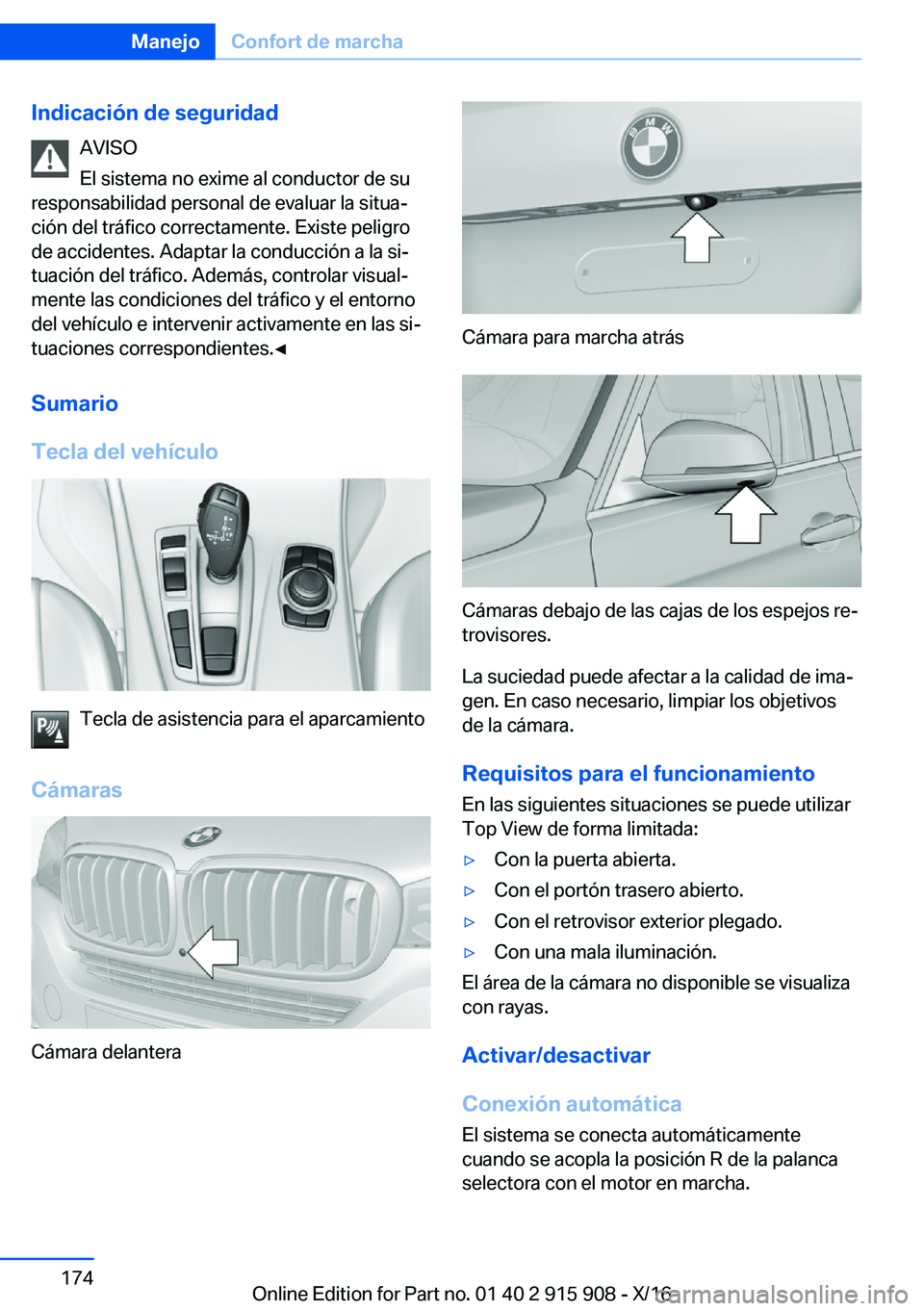 BMW X4 2017  Manuales de Empleo (in Spanish) �I�n�d�i�c�a�c�i�